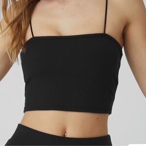 ALO Goddess Ribbed Bandeau Top - Black
